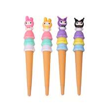 Sanrio 1pc/4pcs 4 Colors Ice Cream Gel Pen Highly Attractive Black Gel Pen 0.5 Student Stationery Prize