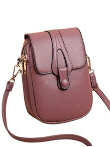 New Stylish Women Shoulder Cell Phone Bag, FASHION SHOPE - 乾枯玫瑰色 - 查看 1