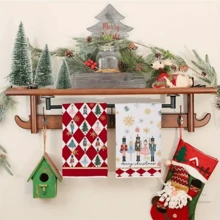 2 Pieces Nutcracker Christmas Kitchen Towel Set - Holiday Polyester Dishwasher And Tea Towel, Retro Cartoon Pattern, Washable - Perfect Christmas Decoration And Housewarming Gift16*24 Inches, Christmas Decorations - Multicolor - View 4