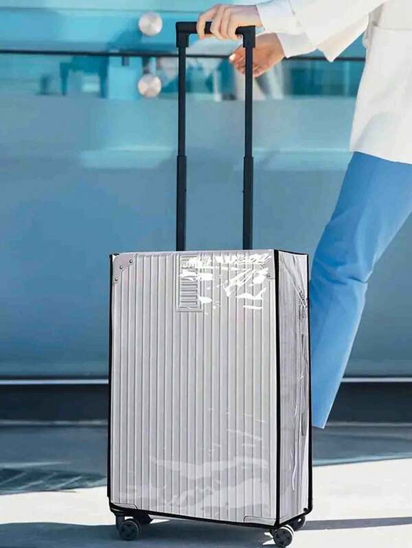 1 pachet husă de protecție transparentă pentru bagaje, material PVC impermeabil, potrivită pentru huse de valize de 20 inch până la 30 inch, husă pentru valiză, transparentă rezistentă la praf, rezistentă la zgârieturi, husă de protecție pentru cărucior, (bagajul nu este inclus) utilizată pentru husă de protecție pentru valize de călătorie pe plajă, geantă de depozitare transparentă pentru valize pentru căminul universitar, înapoi la școală, protecție de călătorie ușor de găsit, ușor de curățat, asigură siguranța în călătorii și viața valizei.