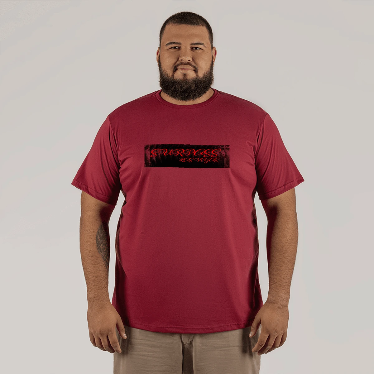 Plus Size T-Shirt Large Shape Various Colors Printed Cotton Sur Los - 紫紅色 - 查看 1