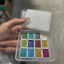 12 Color Laser Solid Watercolor Pigment - Iridescent Bead Color Watercolor Pigment Suitable For Art, Calligraphy, Watercolor Painting, Twining Flowers. DIY Christmas Card Making ﻿,Back To School,School Supplies
