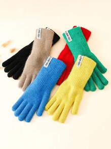 女士长款触屏手套一双，撞色设计，保暖防风，适合冬季骑行/驾驶 - 分指手套 - 查看 1