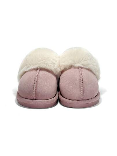 Thick Sole Warm Plush Indoor Non-Slip Slip-On Bedroom Slippers, Autumn/Winter