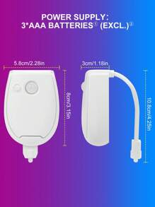 CanLing ضوء المرحاض LED RGB مع مستشعر حركة PIR مقاوم للماء IP65 بأوضاع وميض متعددة، إضاءة ملونة معلقة على غطاء المرحاض، إضاءة خلفية صغيرة، مصباح ليلي يعمل بالبطارية، إضاءة متغيرة الألوان لتغيير الأجواء في دورة المياه والحمام، هدية فريدة ومبتكرة لديكور المنزل