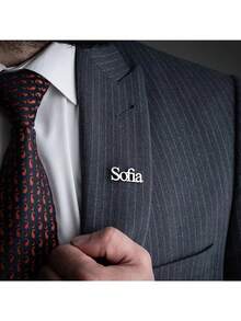 Broche personalizado con nombre - Insignia de acero inoxidable personalizada para el Día de la Madre, cumpleaños, boda y ceremonia de graduación - Diseño elegante y minimalista - Multicolor - Ver 2