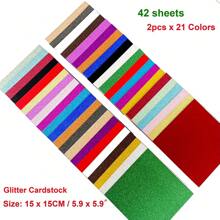 42 Stück/21 Stück/14 Stück gemischte farbige Glitzerkartonstapel - Fantasy-Thema, 5,9 x 5,9 Zoll Premium funkelndes Papier für Basteleien und DIY-Projekte, Kartenherstellung, Scrapbooking, Weihnachtsdekorationen, Feiertagsparty-Dekoration, 250 g/m² (42 Stück/21 Farben, 21 Stück/21 Farben, 14 Stück/14 Farben) Schulanfang