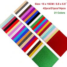 42 Stück/21 Stück/14 Stück gemischte farbige Glitzerkartonstapel - Fantasy-Thema, 5,9 x 5,9 Zoll Premium funkelndes Papier für Basteleien und DIY-Projekte, Kartenherstellung, Scrapbooking, Weihnachtsdekorationen, Feiertagsparty-Dekoration, 250 g/m² (42 Stück/21 Farben, 21 Stück/21 Farben, 14 Stück/14 Farben) Schulanfang