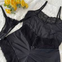Baby Doll Trio With Shorts And Sensual Adjustment Panties - màu đen - Xem 3