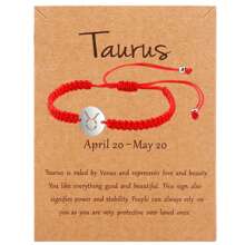 1 pieza Pulsera unisex con de los 12 signos del zodíaco, hecha a mano de acero inoxidable trenzado, de moda