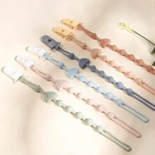 1 件装婴儿硅胶彩虹防丢失链，适用于奶嘴/牙胶、婴儿奶瓶配件