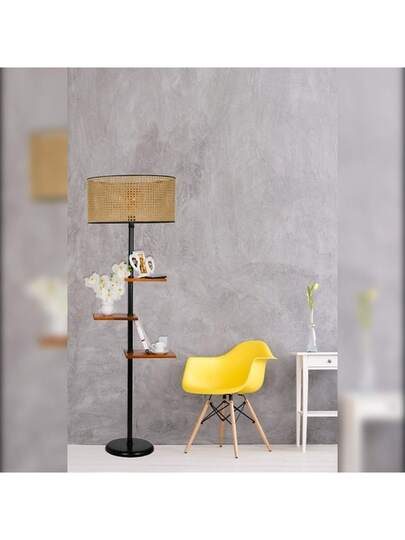 Well Home Vloer Lamp Metal, Zwart Brown, 45x45x170, 27 Socket Max 60 W. Free Shipping In 24/48h view 2