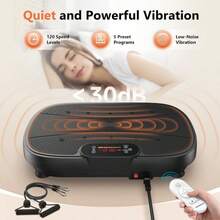 Vibration Plate, Whole Body Vibration Plate Exercise Machine For Lymphatic Drainage, Power Plate Vibration Plate W/ 2 Resistance Bands For Wellness And Fitness - Apricot - View 6