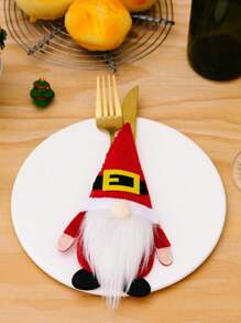 1 件圣诞装饰餐具刀叉套，无面装饰，家庭餐桌装饰，矮人刀叉套最佳礼物 - 彩色 - 查看 11