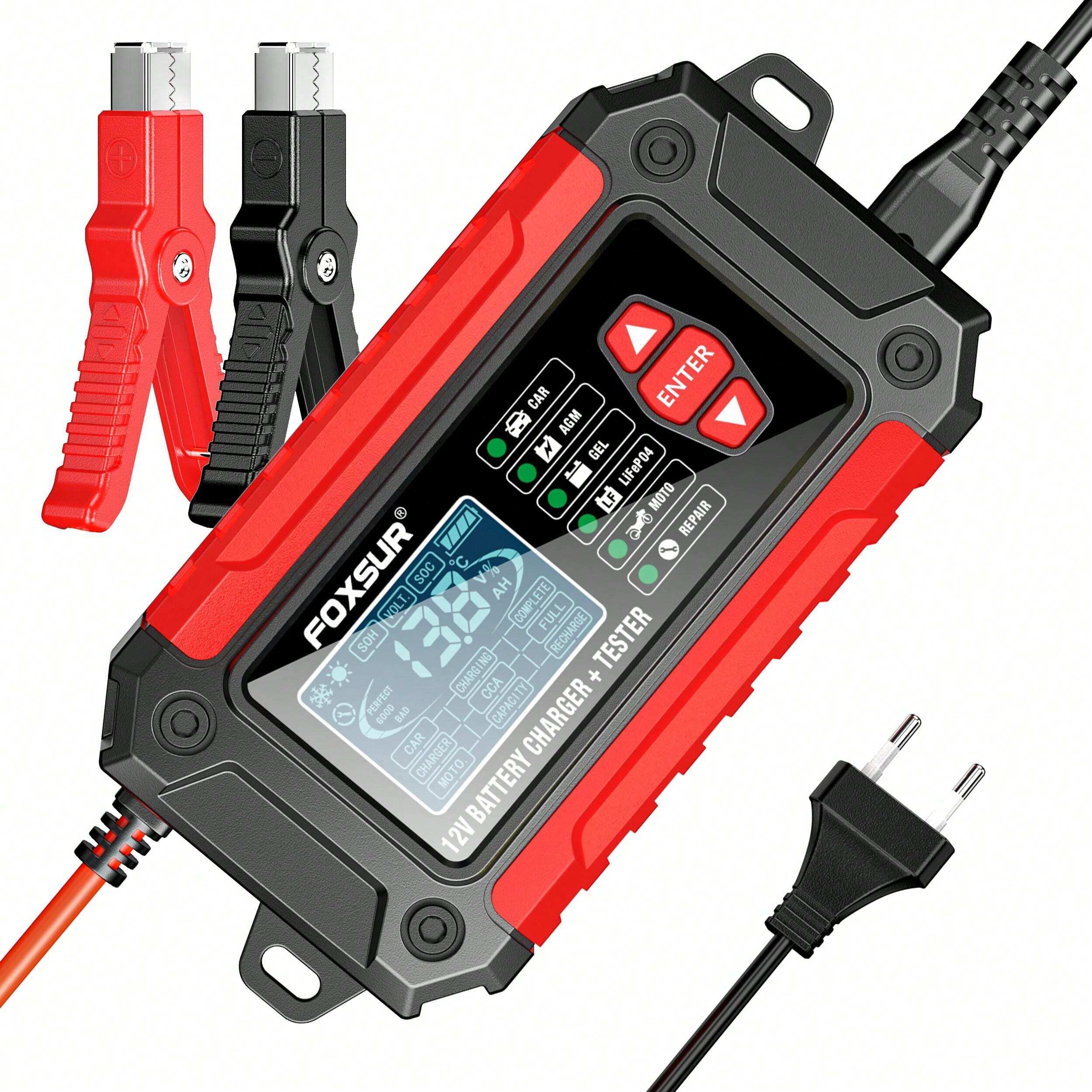 2 In 1 Battery Tester + Battery Analyser, 12V Car Motorcycle Lead Acid