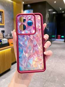 1 个渐变马赛克防震手机壳适用于 Iphone/Galaxy/Infinix/Redmi/OPPO/VIVO/Honor/Oneplus - 酒紅色 - 查看 4