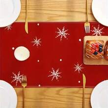 Khăn trải bàn họa tiết tuần lộc - In một mặt, thích hợp cho các buổi họp mặt Giáng sinh và mùa đông - Nhiều màu - Xem 2