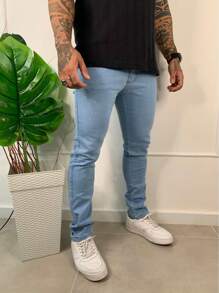 Kit 3 Men's Casual Skinny Jeans Plain New Release 2024 - 寶藍色 - 查看 5