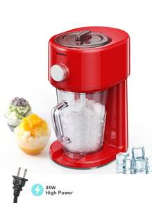 Reemix Shaved Ice Machine, Electric Ice Shaver And Snow Cone Machine With Large Capacity Storage, Portable Ice Crusher Ice Thickness Can Be Adjusted - Red - View 7