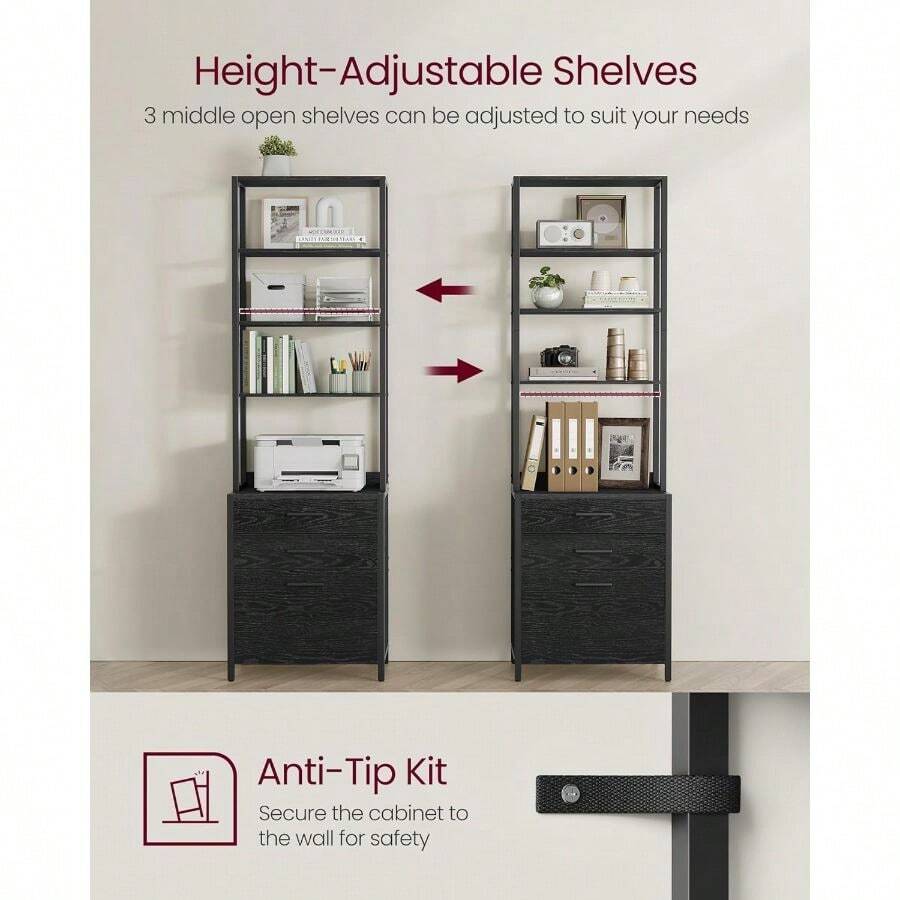 VASAGLE File Home Office Filing With HeightAdjustable