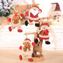 Christmas Decorations, Christmas Tree Accessories, Christmas Fabric Small Doll Pendant, Dancing Old Man, Snowman Doll, Small Pendant, Cartoon Santa Claus Plush Pendant Santa Claus Hairball Keychain, Christmas Gift, Cute Christmas Decoration Bag Charm - Multicolor - View 3