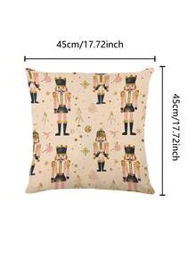 1pc Pink Christmas Nutcracker Pattern Table Runner, Christmas Home Decor Table Runner, Indoor/Outdoor Party Supplies & Room Decoration, Suitable For Christmas Family Kitchen Decoration And Christmas Event Party Decoration