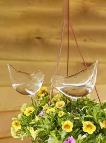 1pc Transparent Pvc Plastic Bird Shaped Watering Device For Plants, Automatic Slouchy Plant Waterer - Clear - View 2