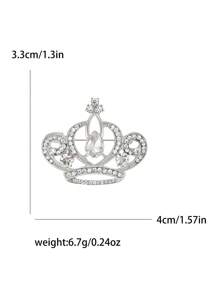 时尚水钻蜂鸟胸针 女士动物别针 派对宴会珠宝配饰礼物 - 皇冠 - 查看 10