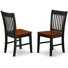 The 5-Piece Lunch Box Includes An Oval Dining Table With Butterfly Leaves And 4 Kitchen Chairs, 42x60 Inches, Black And Cherry - KENO5-BCH-W - 查看 3