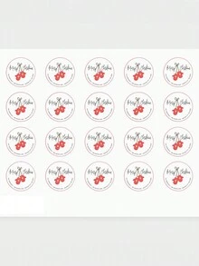 24pcs/48pcs/72pcs Modern Calligraphy Red Mittens Return Address Classic Round Sticker Personalized Christmas Stickers Christmas Doodles Gifts Labels Tags Envelope Seals Holly Custom Holiday Labels Personalized Merry Christmas Labels Holiday Gift Tags - Multicolor - View 5