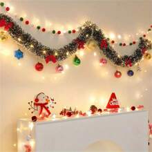 1pc Christmas Butterfly&Pine Garland LED String Lights, Indoor Room Hallway Railing Christmas Tree Party Holiday Birthday Home Decor Lights (Batteries Not Included) Christmas Decoration XMAS Decor Christmas Tree Gift Decor Thanksgiving Wedding Home Decor Home Decor Fall Decor Autumn Decor Birthday Decorations For Gifts Party Supplies Indoor Outdoor Garden Holiday Festival Decor Halloween Decor Wall Decor Halloween Ornaments - Warm Color - View 3