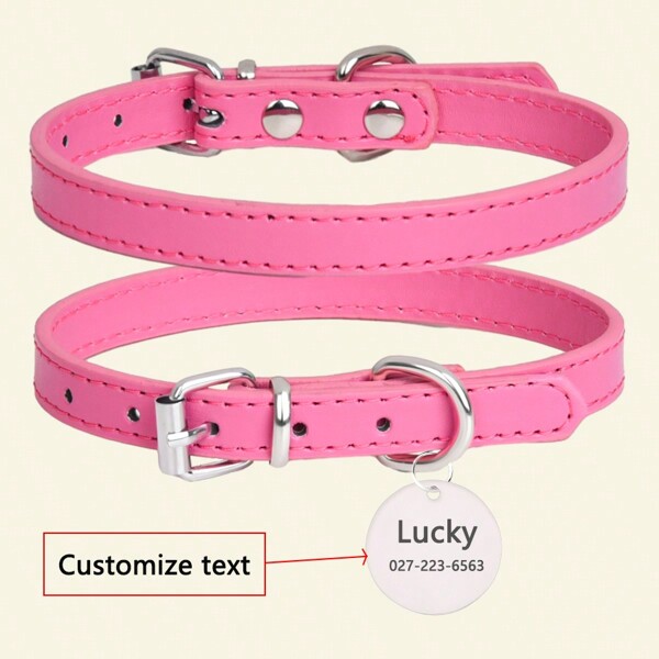 1 Pc Personalizado Pet Round ID Tag- Nome personalizado e número de telefone Único Cão Gato Pata ID Anti-Lost Collar Tag