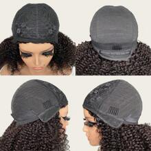 Kinky Curly Human Human Hair Wig For Lady 250% Density Glueless Full Machine Made Hair Wig No Lace Wig - SNatural - View 8
