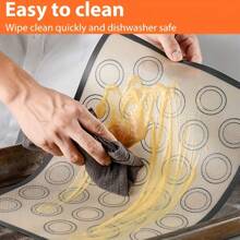 2 peças - Tapete de silicone para assar no forno, Tapete de silicone antiaderente para assar macaron, Tapete de cozimento de meia folha reutilizável resistente ao calor para biscoitos, padaria, confeitaria, macaron