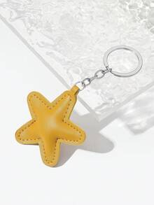 素面PU皮星形钥匙扣，空白钥匙圈包包挂饰，女士日常DIY小饰品礼物 - 彩色 - 查看 10