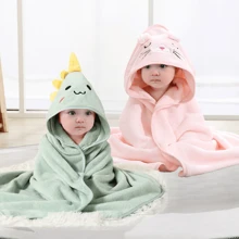 2 pièces Serviette de bain bébé, couverture à capuche visage animal unisexe pour bébé, pèlerine bébé design animal unique super douce, peignoirs de bain nouveau-nés pour toutes les saisons, serviettes de bain en polaire de dessin animé pour tout-petits