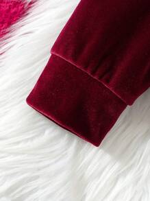 Set da 2 pezzi per ragazze con giacca con cappuccio con chiusura lampo e fogli a forma di cuore vellutati + pantaloni a zampa di microfibra, set di moda per feste, casual, primavera/estate