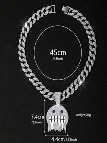 1pc Stylish Alloy Hip-Hop Face Expression Pendant Necklace With  Chain For Daily Wear - Hip Hop Pendant - View 11