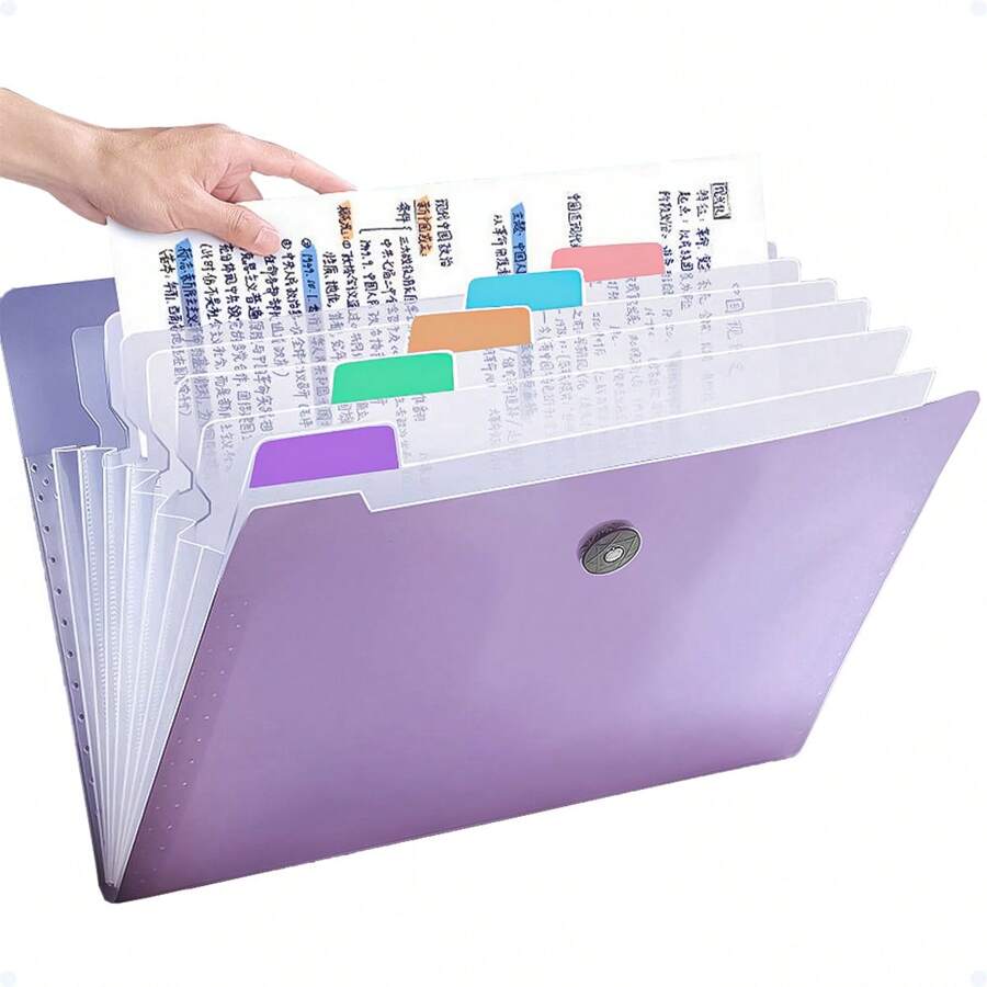 Pasta Para Documentos A4 Com Divisórias Sanfonada Organizadora Porta