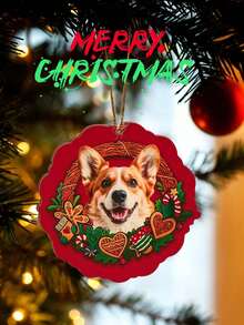 1pc Custom Photo Christmas Ornament, Personalized Photo Christmas Wooden Ornament, Petal Outline Design With Christmas Wreath, Hanging Accessories Ornaments Memorial Decoration, Custom Ornament, Scene Decor, Room Decor, Home Decor, Christmas Holiday Party Decor, Christmas Decor, Best Gift For Christmas Holiday, Best Christmas Gift, Gift For Dad/Mom/Her/Him/Girlfriend/Boyfriend/Pets, Birthday Gift For Couples, Anniversary Gift, Housewarming Gifts Graduation