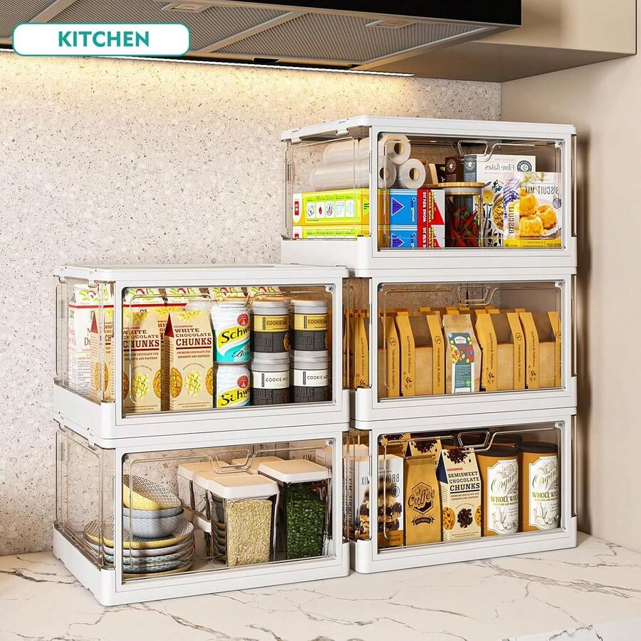 Closet Organizers And Storage, Clear Storage Bin With Lids, Stackable