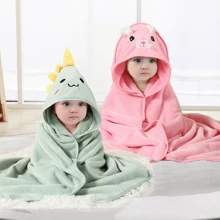 2 pièces Serviette de bain bébé, couverture à capuche visage animal unisexe pour bébé, pèlerine bébé design animal unique super douce, peignoirs de bain nouveau-nés pour toutes les saisons, serviettes de bain en polaire de dessin animé pour tout-petits