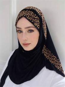 قطعة واحدة، حجاب جديد للنساء حجم كبير، شال حجاب مرصع بالراين ستون قطع القماش الناعمة، عمامة كاجوال موحد اللون، وشاح للنساء، إكسسوارات عبايةرمضان