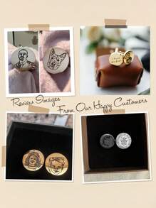 定制男士个性化袖扣，不锈钢定制袖扣，节日礼物 - 袖扣 - 查看 5