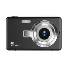 Fotocamera digitale 4K HD, videocamera, anti-shake per esterni, fotocamera istantanea con zoom 16x, compatta, adatta per fotografia da principianti, fotocamera retrò