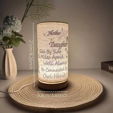 Chụp đèn vải tối giản có đế gỗ - Nguồn điện USB Ánh sáng ấm áp Màu trơn, Thích hợp cho đầu giường phòng ngủ, Tiết kiệm năng lượng và Bảo vệ mắt - trắng - Xem 4