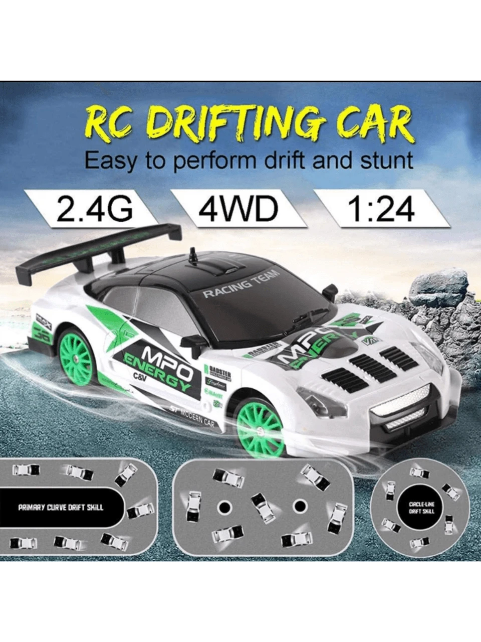Professional Drift Remote Control Car With Obstacles + Set Of Wheels, Immediate Shipping! - 彩色 - 查看 1