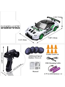 Professional Drift Remote Control Car With Obstacles + Set Of Wheels, Immediate Shipping! - 彩色 - 查看 6
