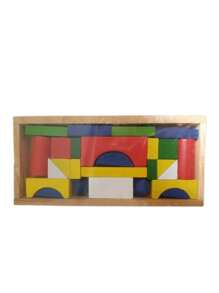 Small Educational Wooden Blocks - Multicolor - View 3