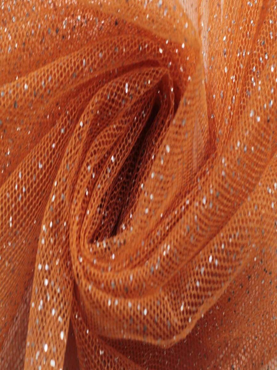 3 Meters Of Tulle Fabric With Glitter (3m X 1.45m) - Đất nung - Xem 1